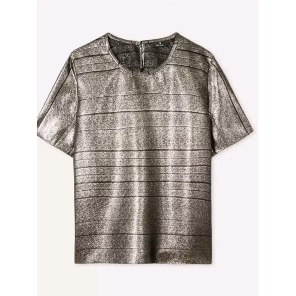 Paul Smith 42 NEW‎ Oversized Metallic Stripped Blouse $320